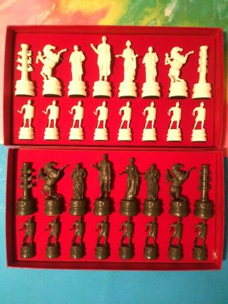 Classic Games Chess Set Ancient Rome Complete Vintage 1963