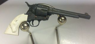 Vintage Cowboy Cap Gun Pistol - Steer Head Grip 1952 Stars - Swing Out Cylinder