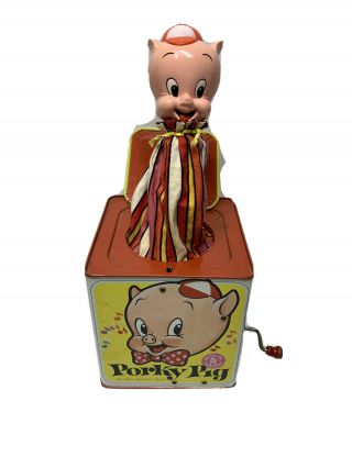 Vintage Mattel Porky Pig In The Music Box 1964 Jack In The Box