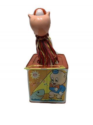 Vintage Mattel Porky Pig In The Music Box 1964 Jack In The Box 3