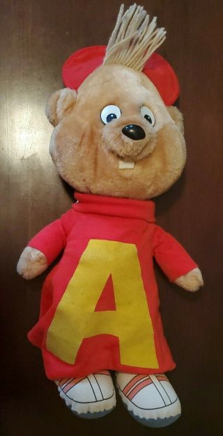 Alvin And The Chipmunks 1983 Vintage Stuffed Animal With Pull String (talks)