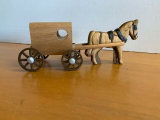 Vintage Hand Crafted Wooden Amish Horse Drawn Wagon / Cart