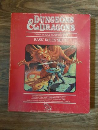 Dungeons & Dragons Basic Rule Set 1 Tsr 1983 W/ Green Dice @