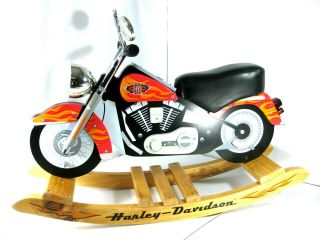 Harley Davidson Kid Kraft Wooden Softail Rocker Rocking Horse W/ Motor Sound