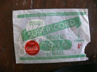 Vintage Coca Cola Russell Cord For Tournament Yo - Yo Strings