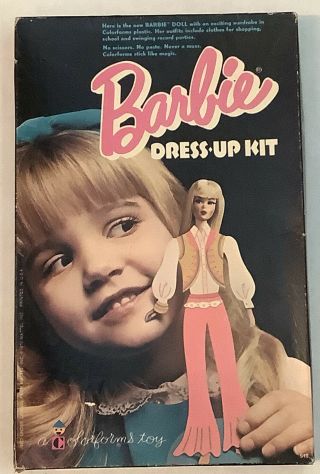 Vintage 1970 Barbie Dress - Up Kit Colorforms Toy Play Set