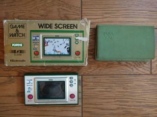 Nintendo Game And & Watch Popeye W/ Box & Case 1981 Japan Boxed