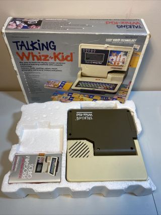 1987 Vintage V Tech Talking Whiz Kid Lcd Display And 50 Cards