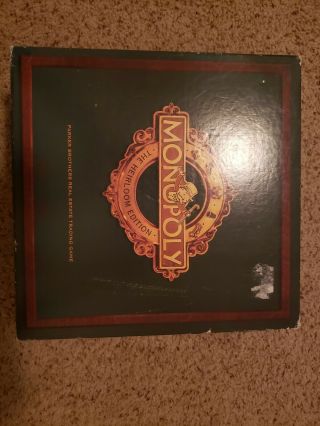 Monopoly Heirloom Edition Collectible Board Game 1997 Wooden Box Brass Medallion