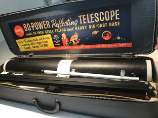 Vintage Gilbert 80 Power Astronomical Telescope Model 13214 In Carry Case