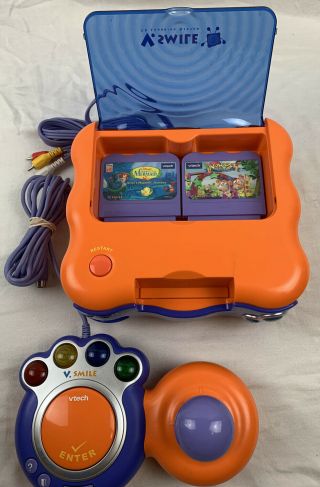Vtech Vsmile Tv Learning System Console With 1 Controllers And 2 Games