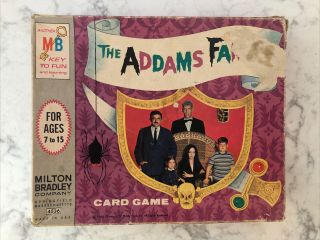 The Addams Family Card Game.  Milton Bradley 1965 4536.  Missing 2 Cards