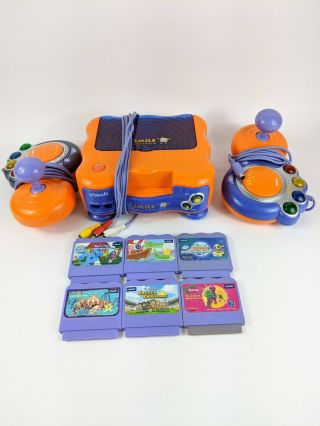 Vtech Vsmile Tv Learning System,  With 2 Controllers & 6 Games