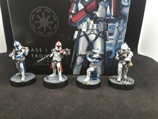 Star Wars Legion: Phase One Clone Trooper Upgrade Expansion Painted
