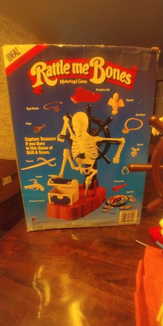 Rattle Me Bones Tyco Pirate Skeleton Motorized Game 1989 Workin