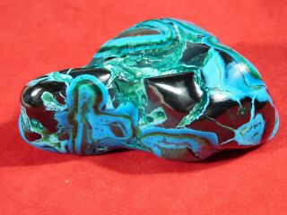 A Larger Polished Deep BLUE Chrysocolla PEBBLE With Shattuckite The Congo 174gr 2