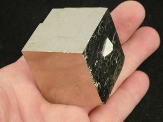 A Big And 100 Natural Cubic Pyrite Crystal Cube From Spain 317gr