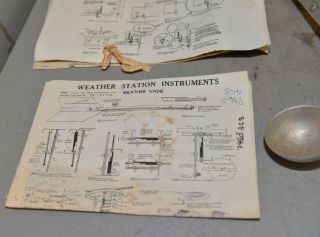 1960 ' s American Basic Science weather station kit Anemometer wind vane early toy 2