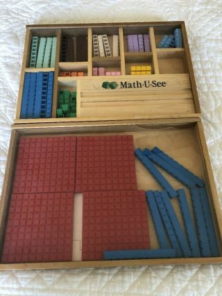 Math - U - See Manipulatives Blocks Complete Set In Wooden Box.