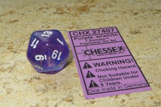 Chessex Borealis Purple Og D20,  Poly - Set Card - Oop Dice