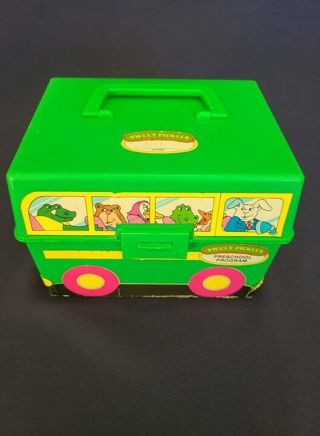 Vintage 1981 Sweet Pickles Preschool Program Green Bus Case Activity Cards
