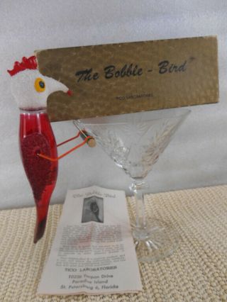 The Bobble Bird Tico Laboratories Blown Glass W Box Drinking Perpetual Motion