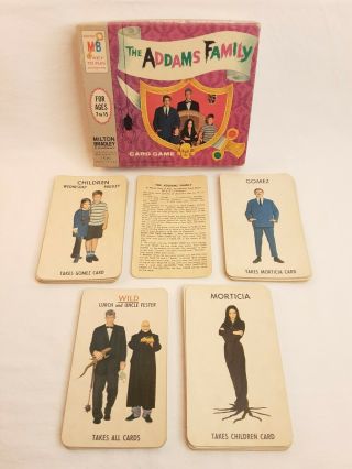 The Addams Family Card Game 1965 Mb Milton Bradley 4536 Complete