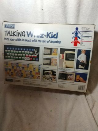 V - Tech Talking Whiz Kid 1987 Computer w/Program Cards & Box EUC 2