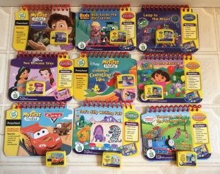 Leap Frog Learning System My First Leap Pad 9 Books & Cartridges Thomas Dora Etc