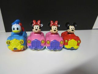 Vtech Disney Cars Mickey & Minnie Mouse & Donald Duck Set Of 4 Lights Up
