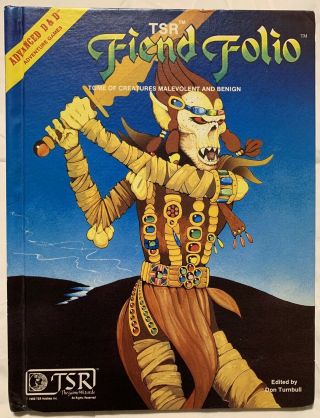 Vintage Ad&d 1981 Advanced Dungeons & Dragons Fiend Folio Book