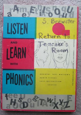 Vintage 1953 Listen Learn With Phonics Dorthy Taft Watsons Home School Records