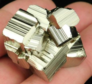 A Small And 100 Natural Pyrite Crystal Cube Cluster From Peru 72.  1gr