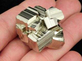 A Small and 100 Natural Pyrite Crystal CUBE Cluster From Peru 72.  1gr 2