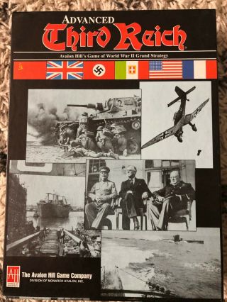 1992 Avalon Hill Board Game " Advanced Third Reich " Unpunched