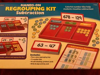 Lakeshore Hands - On Subtraction Regrouping Kit Grades 2 - 3 Educational Home School