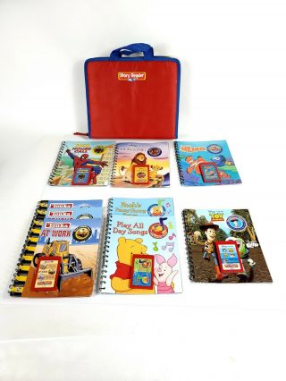 Story Reader Books And Cartridges & Bag 9 Books Tonka Pooh Nemo Lion King Spider
