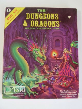 1981 Tsr Dungeons And Dragons D&d Basic Set With Module B2,  6 Dice Crayon