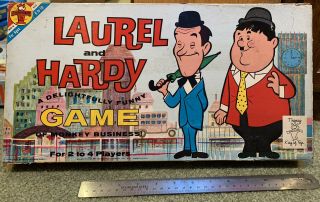 Vintage 1962 Transogram “laurel And Hardy” Board Game Monkey Business Complete
