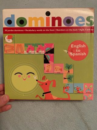 Waldorf Montessori English To Spanish Dominos 2 Sided S & Pictures Game