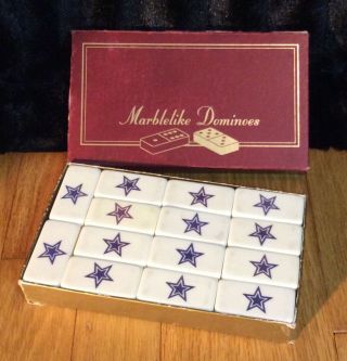 Puremco Marblelike Dominoes Professional Extra Thick W/ Box Dallas Cowboys Star
