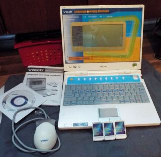 Vtech Language Learning Notebook With 3 Expansion Cartridges In