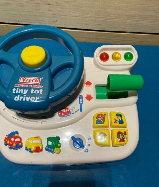 Vtech Little Smart Tiny Tot Driver Steering Wheel Lights and Sounds GREAT 3