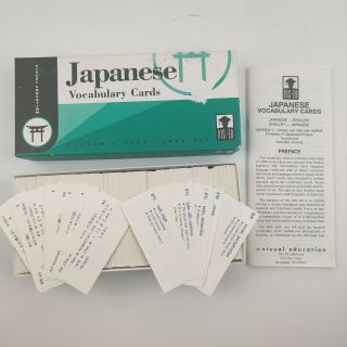 Vtg Japanese Vocabulary Cards Visual Education Academic Study 1000 Set Vis - Ed