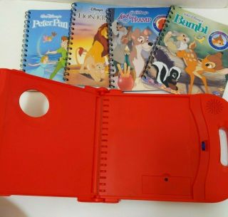 Electronic Story Reader Learning System Replacement Reader Red w/ 4 Books 2