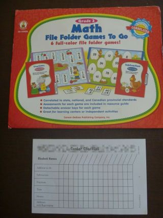 Carson - Dellosa Grade 2 File Folder Math Games To Go (8 Games)