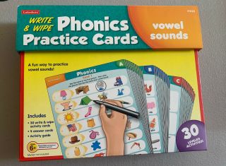 Lakeshore Write Wipe Phonics Cards Vowel Sounds Learning Education Reading