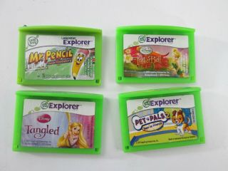 Leapfrog Leapster Explorer Game Cartridge Pet Pals Tangled Mr Pencil Tinkerbell