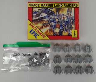 Vintage Warhammer 40,  000 Wh40k Epic Space Marine Land Raiders Box Set Complete