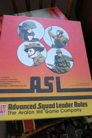 Advanced Squad Leader Rules,  The Avalon Hill Game Co.  1985 Tactical Warfare Game